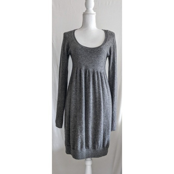 Vince Dresses & Skirts - Vince 100% Cashmere Babydoll Long Sleeve‎ Sweater Dress Y2K Phoebe Gray Sz S B27